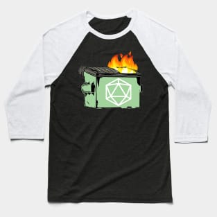 D20 Dumpster Fire Campaign Baseball T-Shirt